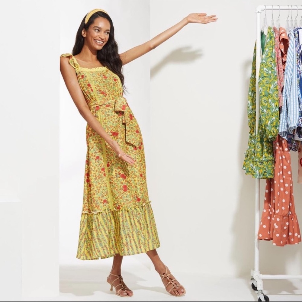 NWT Roller Rabbit Rhody Stripe Zarela midi Dress